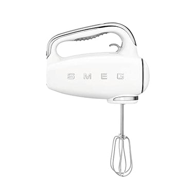 SMEG, HMF01WHEU Electric Mixer, 9 -Geschwindigkeitsniveaus, Turbofunktion, glattes Start -Start -up -System, 4 Peitschen, 2 Ganci -Mixer und umhüllt, 250W, Weiß im Sale